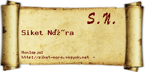 Siket Nóra névjegykártya